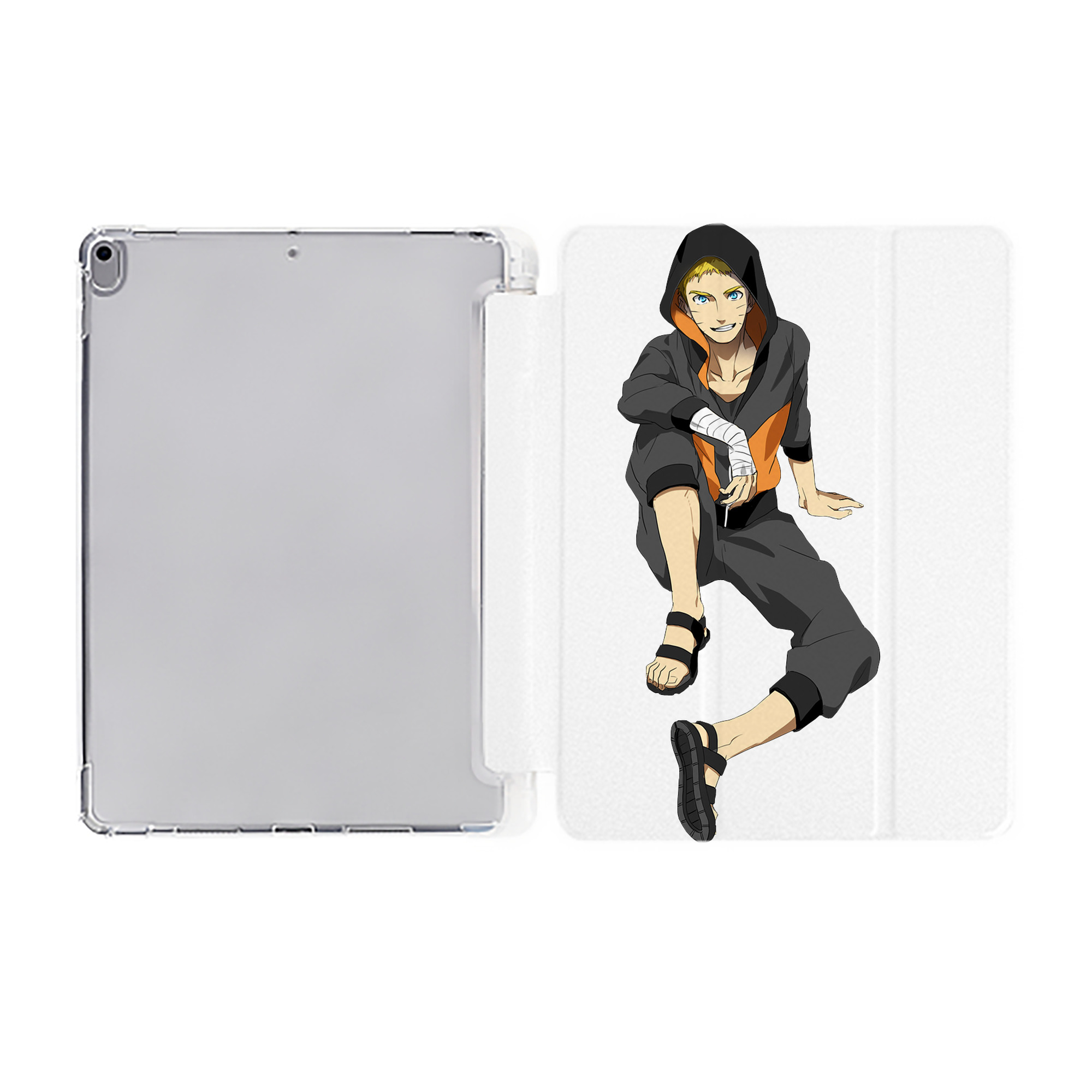 （画像用） NARUTO -ナルト- うずまき ナルト Uzumaki Naruto IPad ケース ペン収納付き 三つ折りスタンド PUレザー×シリコン 対応機種9.5/10.5/10.9インチ
